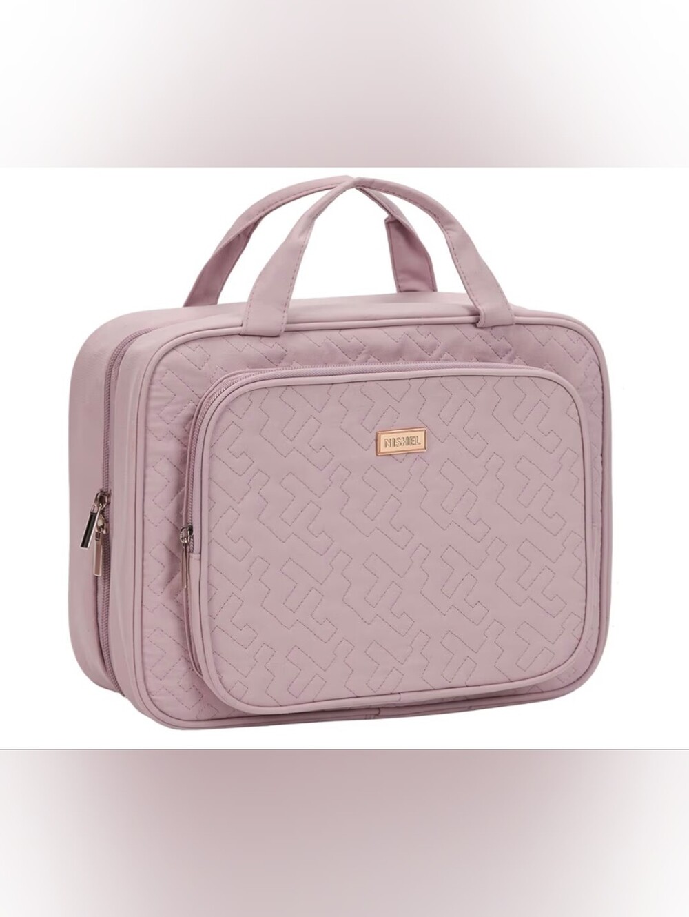 Quilted Light Pink Travel Tote Bag